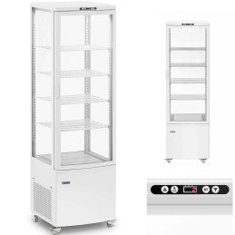 Įstiklinta šaldytuvo vitrina su 4 lentynomis 238 l - balta