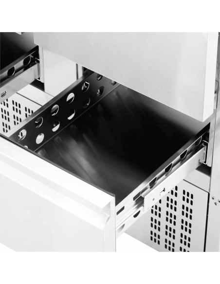Šaldomas stalas su stalviršiu 4 stalčiai 4 x GN 1/2 220 l 235 W Šaldomas stalas su stalviršiu 4 stalčiai 4 x GN 1/2 220 l 235 W