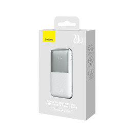 Powerbank Bipow Pro 10000mAh 20W su USB kabeliu USB-C 3A 0,3m balta