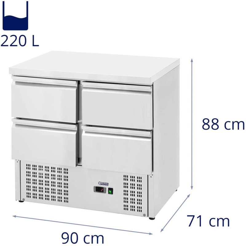 Šaldomas stalas su stalviršiu 4 stalčiai 4 x GN 1/2 220 l 235 W
