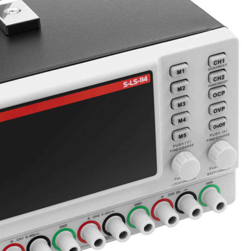 Laboratorinio aptarnavimo maitinimas 0-30 V 0-5 A DC 550 W LED USB RS232