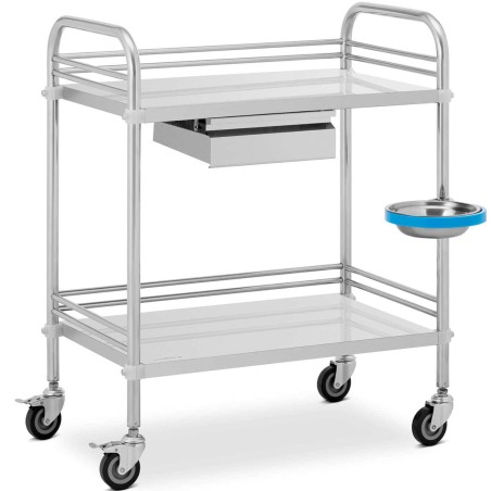 Kosmetinio gydymo laboratorinis vežimėlis STEEL 2 lentynos 1 stalčius 72 x 44 x 86 cm 20 kg Kosmetinio gydymo laboratorinis vežimėlis STEEL 2 lentynos 1 stalčius 72 x 44 x 86 cm 20 kg