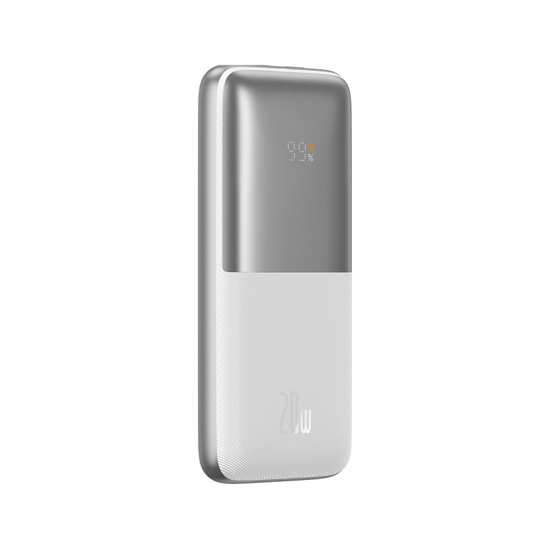 Powerbank Bipow Pro 10000mAh 20W su USB kabeliu USB-C 3A 0,3m balta