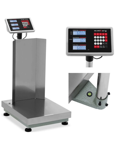 Sandėliavimo platforminės svarstyklės su atlošu 40 x 50 cm LCD 60 kg / 0,005 kg