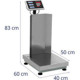 Sandėliavimo platforminės svarstyklės su atlošu 40 x 50 cm LCD 60 kg / 0,005 kg