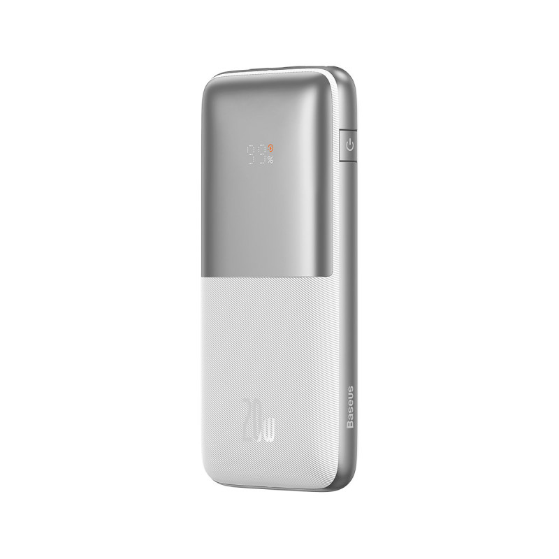 Powerbank Bipow Pro 10000mAh 20W su USB kabeliu USB-C 3A 0,3m balta