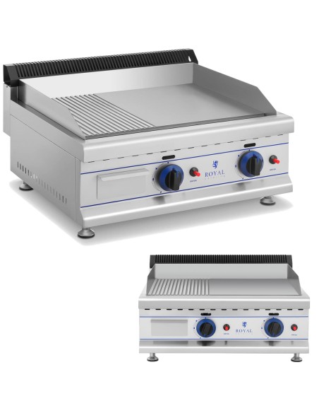Dvigubas lygus ir griovelis dujinis grilis gamtinėms dujoms 2 x 3000 W 20 mbar Dvigubas lygus ir griovelis dujinis grilis gamtinėms dujoms 2 x 3000 W 20 mbar