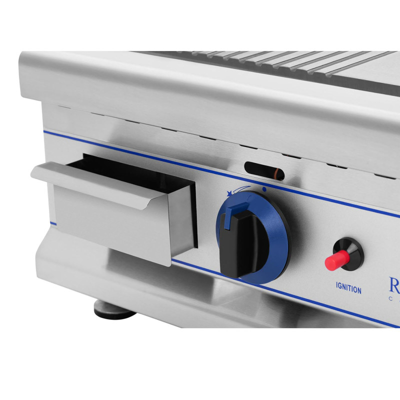 Dvigubas lygus ir griovelis dujinis grilis gamtinėms dujoms 2 x 3000 W 20 mbar
