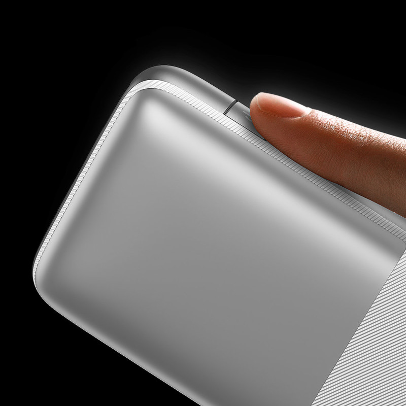 Powerbank Bipow Pro 10000mAh 20W su USB kabeliu USB-C 3A 0,3m balta