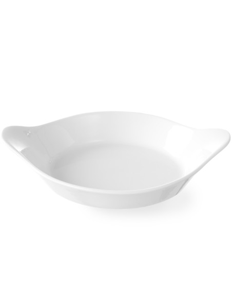 Apvali kepimo indas su rankenomis 185x152mm kreminis porcelianas - Hendi 785904