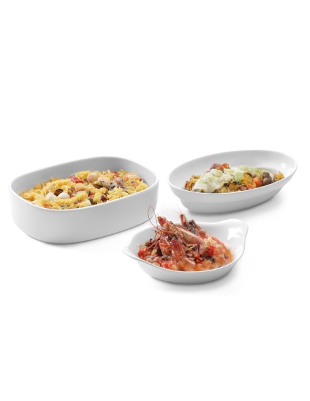 Apvali kepimo indas su rankenomis 185x152mm kreminis porcelianas - Hendi 785904