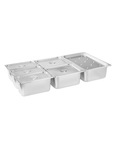 Bain marie laisvai pastatomas vandens šildytuvas su čiaupu 6 x GN 150mm 55L Royal Catering Bain marie laisvai pastatomas vandens šildytuvas su čiaupu 6 x GN 150mm 55L Royal Catering