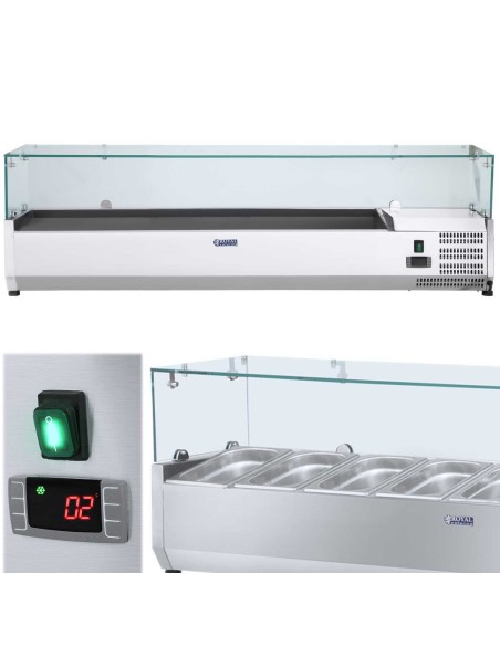 Aušinimo viršus su stikliniu dangteliu 7x GN1/4 150cm