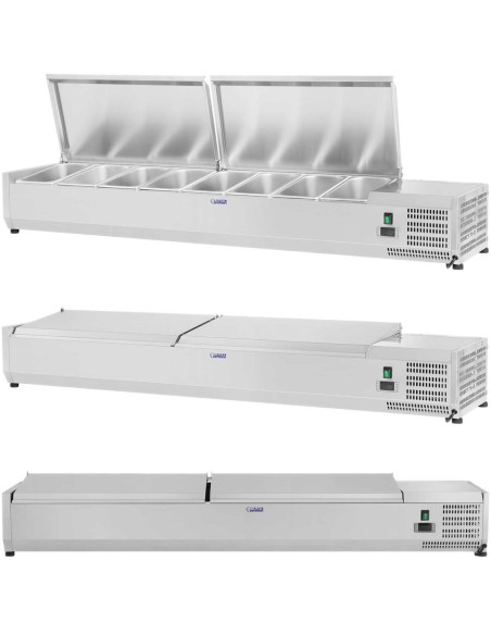 Aušinimo viršus su plieniniu dangteliu 8x GN1/3 180cm