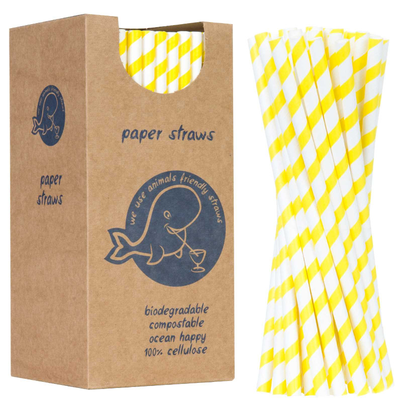BIO ekologiški popieriniai šiaudeliai PAPER STRAWS 6/205mm - balti ir geltoni 250vnt. BIO ekologiški popieriniai šiaudeliai PAPER STRAWS 6/205mm - balti ir geltoni 250vnt.