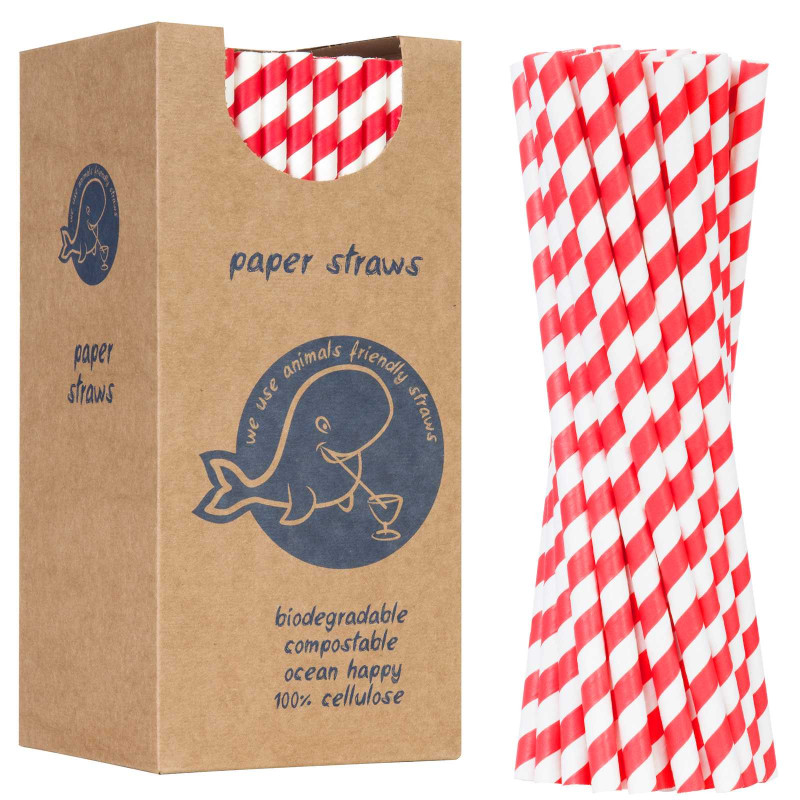 BIO ekologiški popieriniai šiaudeliai PAPER STRAWS storio 8/205mm - balti ir raudoni 160vnt. BIO ekologiški popieriniai šiaudeliai PAPER STRAWS storio 8/205mm - balti ir raudoni 160vnt.
