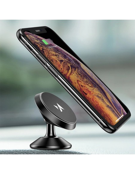 Magnetinis automobilinis telefono laikiklis prietaisų skydeliui 360 juodas