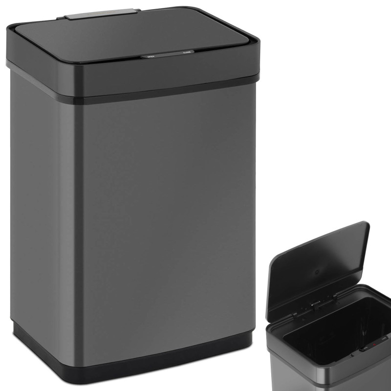 Automatinė bekontaktė stačiakampė šiukšlių dėžė su judesio jutikliu 30 cm 50 l JUODA Automatinė bekontaktė stačiakampė šiukšlių dėžė su judesio jutikliu 30 cm 50 l JUODA