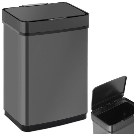 Automatinė bekontaktė stačiakampė šiukšlių dėžė su judesio jutikliu 30 cm 50 l JUODA Automatinė bekontaktė stačiakampė šiukšlių dėžė su judesio jutikliu 30 cm 50 l JUODA