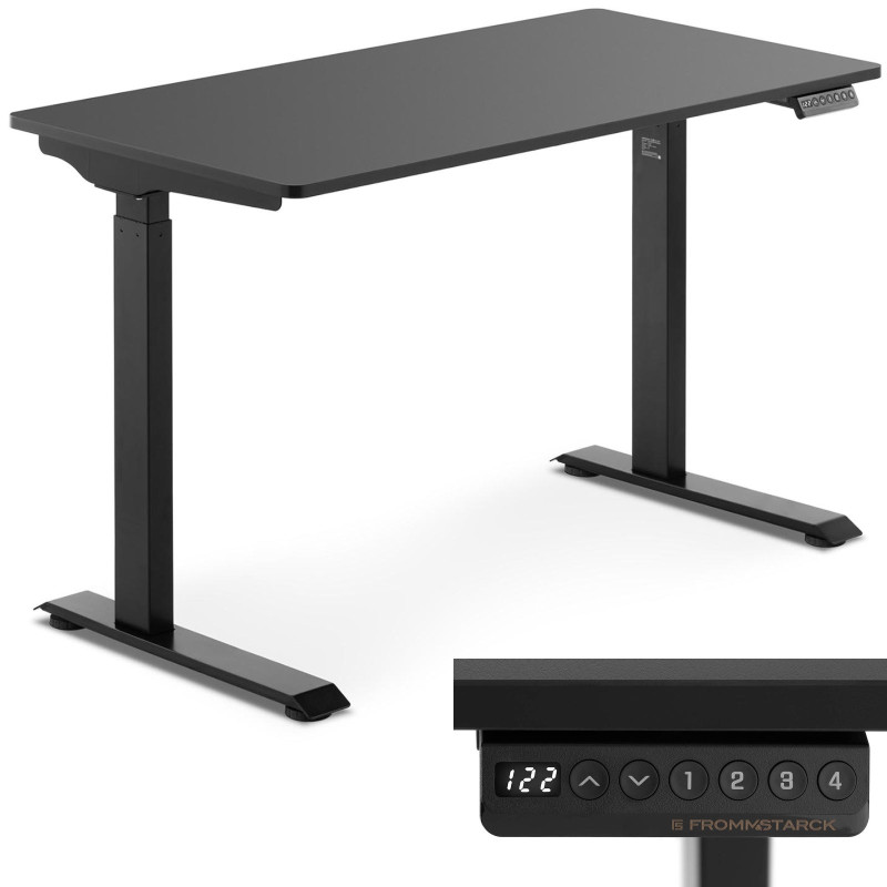 Elektrinis reguliuojamo aukščio stalas 120x60 cm aukštis 730-1233 mm JUODAS Elektrinis reguliuojamo aukščio stalas 120x60 cm aukštis 730-1233 mm JUODAS
