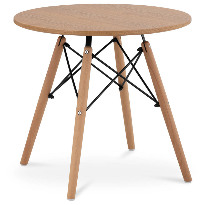 Stalas apvalus stalas su medinėmis kojomis universalus maks. 150 kg sk. 60 cm