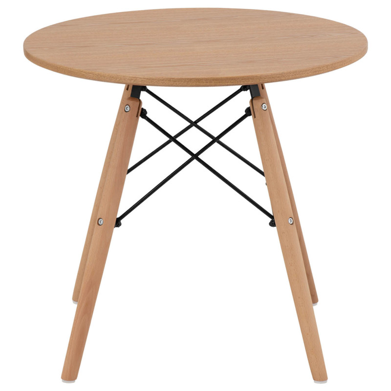 Stalas apvalus stalas su medinėmis kojomis universalus maks. 150 kg sk. 60 cm