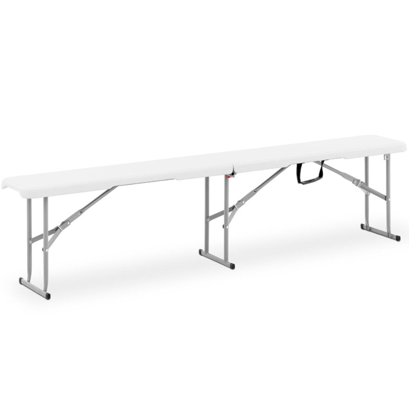 Baltas sulankstomas sodo maitinimo suolas iki 300 kg 183 x 30 x 43 cm
