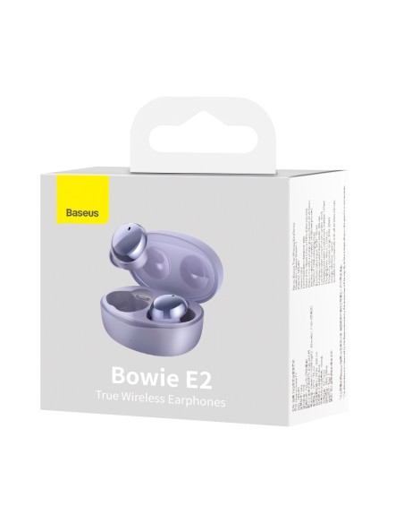 Belaidės ausinės TWS Bluetooth 5.2 vandeniui atsparios IP55 Bowie E2 violetinės spalvos Belaidės ausinės TWS Bluetooth 5.2 vandeniui atsparios IP55 Bowie E2 violetinės spalvos