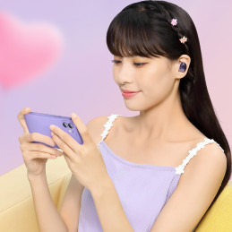 Belaidės ausinės TWS Bluetooth 5.2 vandeniui atsparios IP55 Bowie E2 violetinės spalvos
