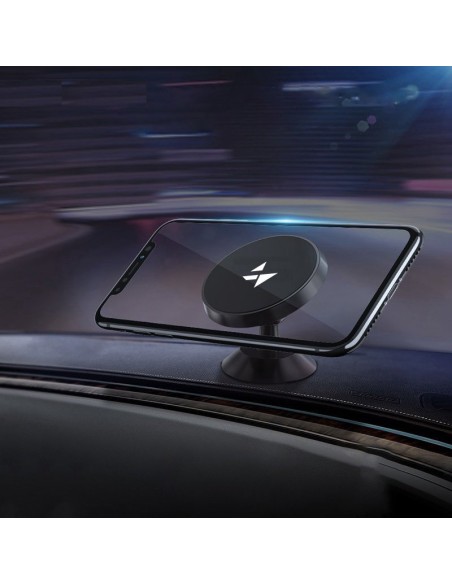 Magnetinis automobilinis telefono laikiklis prietaisų skydeliui 360 juodas
