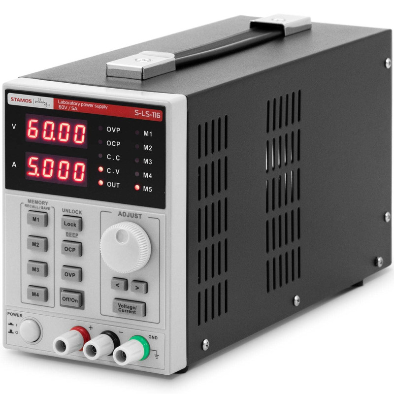 Serviso laboratorijos maitinimo šaltinis 0-60 V 0-5 A DC 550 W LED USB RS233