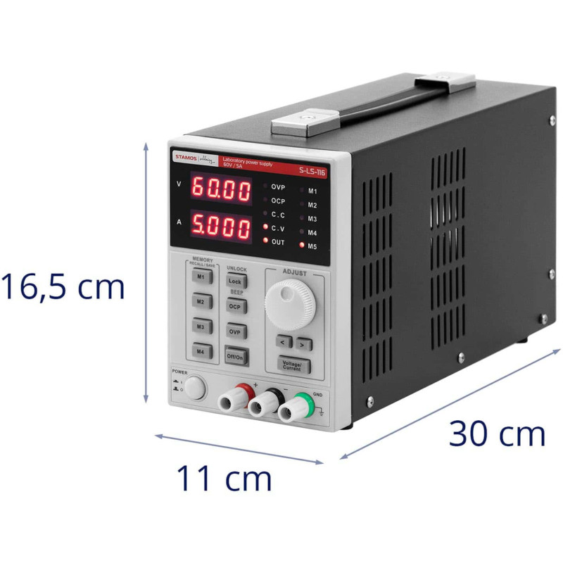 Serviso laboratorijos maitinimo šaltinis 0-60 V 0-5 A DC 550 W LED USB RS233