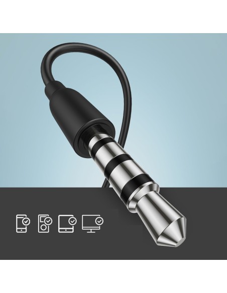 Į ausis įdedamos ausinės 3,5 mm mini lizdas su nuotolinio valdymo pultu ir juodu mikrofonu Į ausis įdedamos ausinės 3,5 mm mini lizdas su nuotolinio valdymo pultu ir juodu mikrofonu