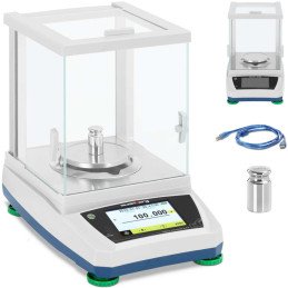 Analitiniai laboratoriniai svarstyklės su stikliniu dangteliu ir LCD jutikliniu skydeliu 200 g / 0,001 g