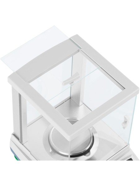 Analitiniai laboratoriniai svarstyklės su stikliniu dangteliu ir LCD jutikliniu skydeliu 200 g / 0,001 g Analitiniai laboratoriniai svarstyklės su stikliniu dangteliu ir LCD jutikliniu skydeliu 200 g / 0,001 g