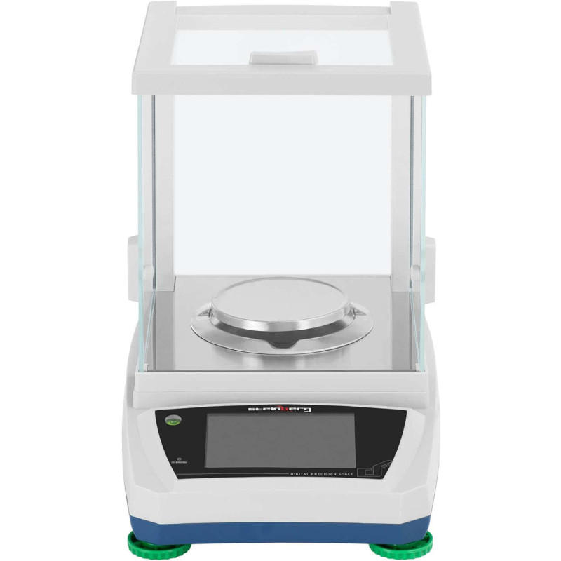 Analitiniai laboratoriniai svarstyklės su stikliniu dangteliu ir LCD jutikliniu skydeliu 200 g / 0,001 g