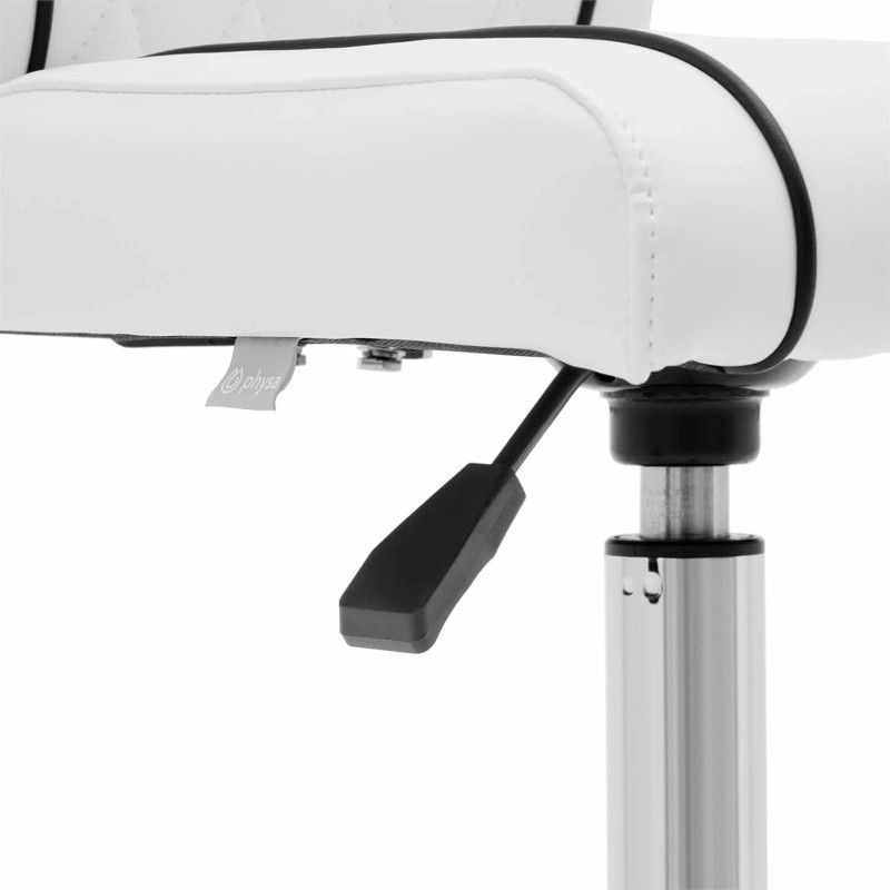 Kosmetinė pasukama kėdė su atlošu ant ratukų 45-59 cm GLAND - balta