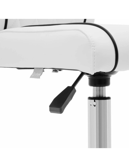 Kosmetinė pasukama kėdė su atlošu ant ratukų 45-59 cm GLAND - balta Kosmetinė pasukama kėdė su atlošu ant ratukų 45-59 cm GLAND - balta