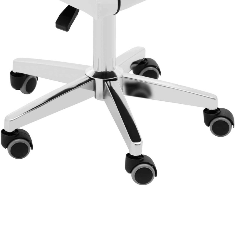 Kosmetinė pasukama kėdė su atlošu ant ratukų 45-59 cm GLAND - balta