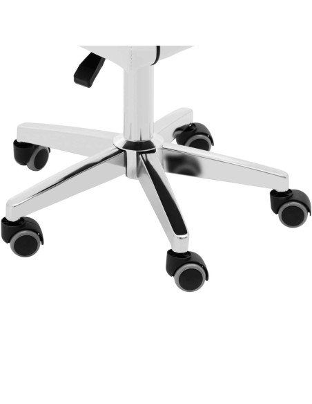 Kosmetinė pasukama kėdė su atlošu ant ratukų 45-59 cm GLAND - balta Kosmetinė pasukama kėdė su atlošu ant ratukų 45-59 cm GLAND - balta