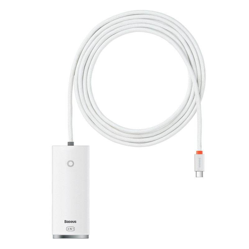 Lite serijos USB-C HUB adapteris 4x USB 3.0 2m baltas