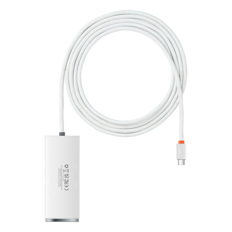 Lite serijos USB-C HUB adapteris 4x USB 3.0 2m baltas