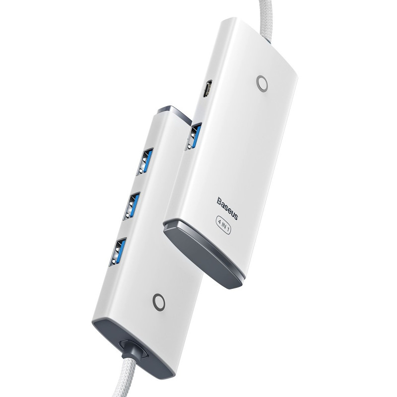 Lite serijos USB-C HUB adapteris 4x USB 3.0 2m baltas