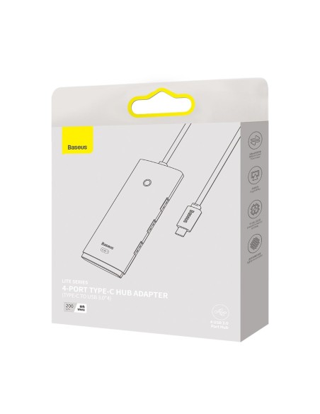 Lite serijos USB-C HUB adapteris 4x USB 3.0 2m baltas Lite serijos USB-C HUB adapteris 4x USB 3.0 2m baltas
