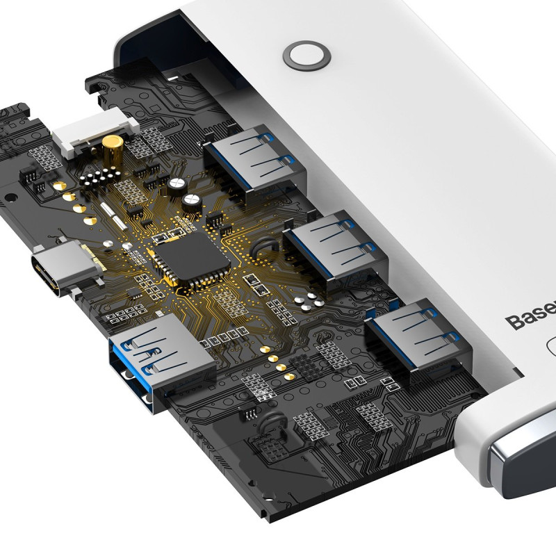 Lite serijos USB-C HUB adapteris 4x USB 3.0 2m baltas