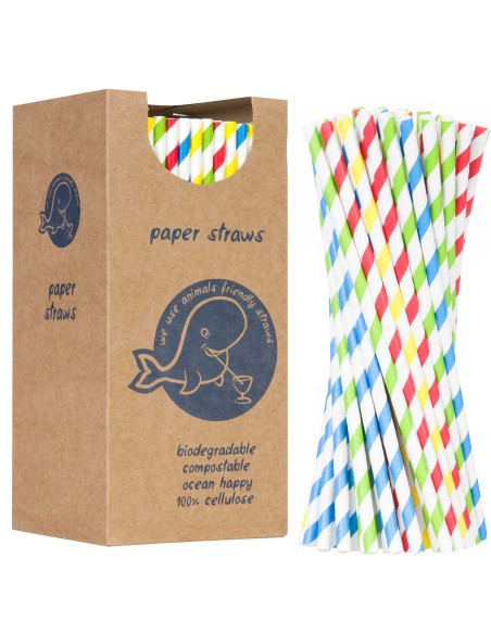 BIO ekologiški popieriniai šiaudeliai PAPER STRAWS 6/205mm - mišinys iš 250vnt. BIO ekologiški popieriniai šiaudeliai PAPER STRAWS 6/205mm - mišinys iš 250vnt.
