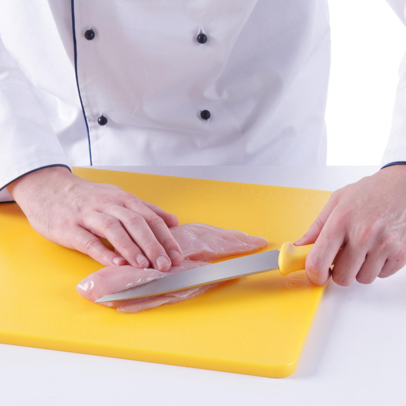 Paukštienos virėjo peilis HACCP 320mm - geltonas - HENDI 842638