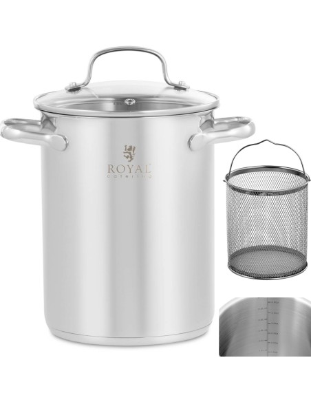 Puodas šparaginiams omarų makaronams su įdėtu dangčiu 4 l 215 mm