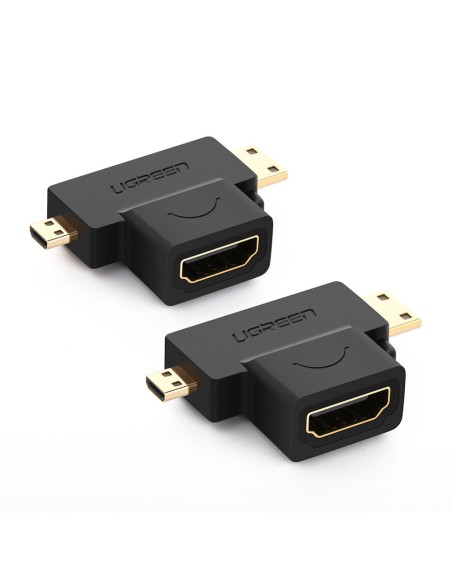 Adapterio adapteris iš HDMI jungties A tipo mini HDMI - mikro HDMI Adapterio adapteris iš HDMI jungties A tipo mini HDMI - mikro HDMI
