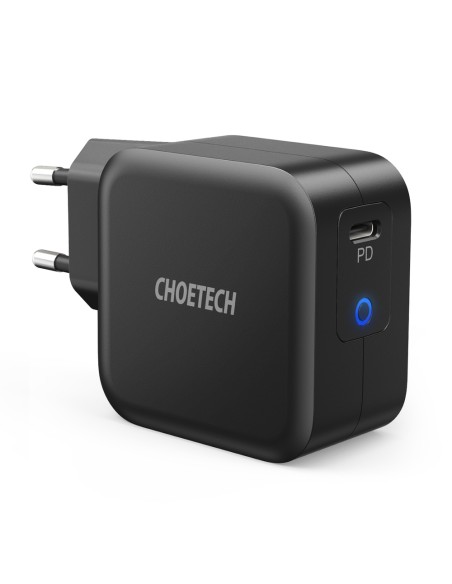 GaN USB Type C 60W sieninis įkroviklis + USB Type C laidas 1,8m juodas GaN USB Type C 60W sieninis įkroviklis + USB Type C laidas 1,8m juodas